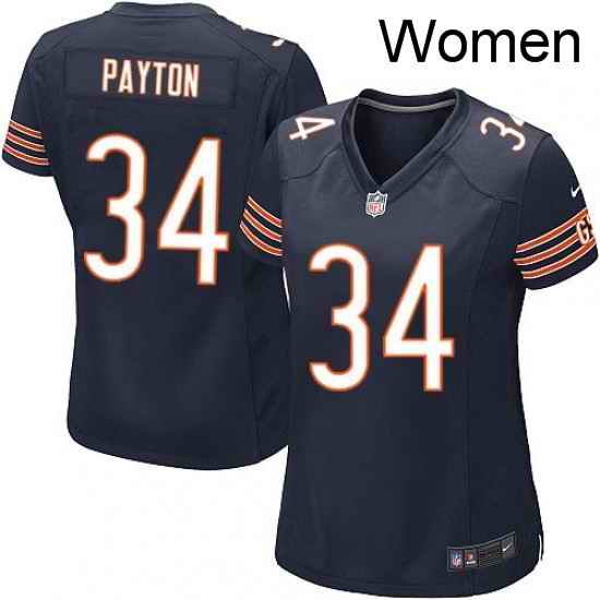 Womens Nike Chicago Bears 34 Walter Payton Game Navy Blue Team Color NFL Jersey